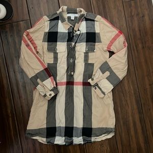 burberry classic plaid blouse dress, 3Y